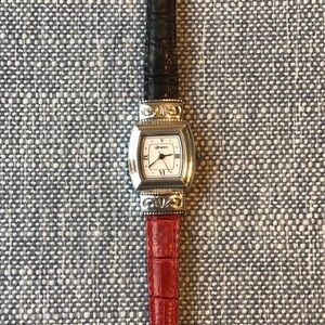 Brighton Waterford Reversible Watch Band Black Red Silver